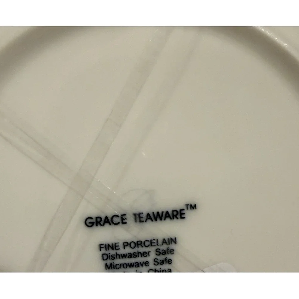 Grace‎ Teaware Fine Porcelain Heart Valentine's Day Appetizer Plates 6
